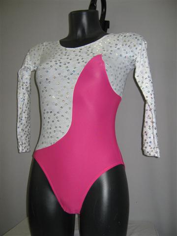Body artistica rosa in lycra lucida